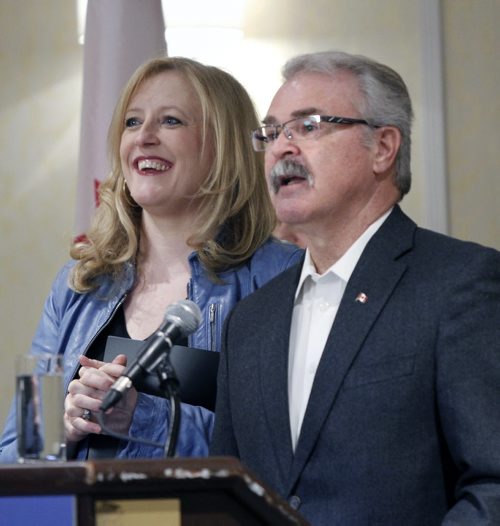 Lisa Raitt, Minister of Transport, and Gerry Ritz, Minister of Agriculture and Agri-Food, at  Canada's grain transportation announcement in Winnipeg Friday morning. CP story  Wayne Glowacki / Winnipeg Free Press March 7   2014