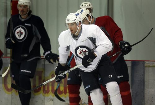 Blake Wheeler at the Winnipeg Jets workout Friday morning. See Tim Campbell's story. March 7, 2014 - (Phil Hossack / Winnipeg Free Press)