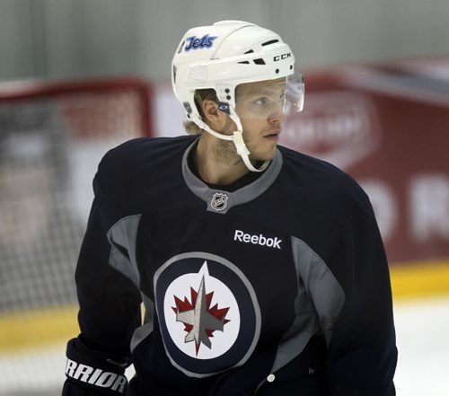 Tobias Engstrom at the Winnipeg Jets workout Friday morning. See Tim Campbell's story. March 7, 2014 - (Phil Hossack / Winnipeg Free Press)