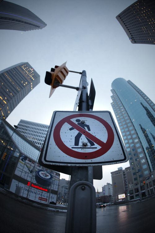 March 9, 2014 - 140309  - Portage and Main Sunday, March 9, 2014. John Woods / Winnipeg Free Press