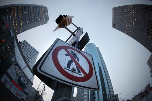 March 9, 2014 - 140309  - Portage and Main Sunday, March 9, 2014. John Woods / Winnipeg Free Press