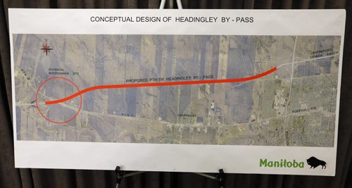 Proposed Headingley By-Pass released as extension of CentrePort Canada Way with Transportation Minister Steve Ashton , Diane Gray CEO of CentrePort  Canada , Terry Mager Pres and CEO of CAA Mb. Mar. 10 2014 / KEN GIGLIOTTI / WINNIPEG FREE PRESS