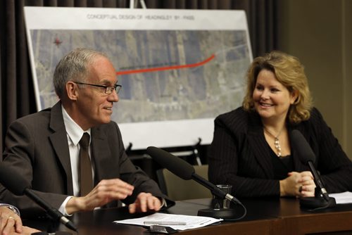 Proposed Headingley By-Pass released as extension of CentrePort Canada Way  Diane Gray CEO of CentrePort  Canada Minister Steve Ashton , ,  Mar. 10 2014 / KEN GIGLIOTTI / WINNIPEG FREE PRESS