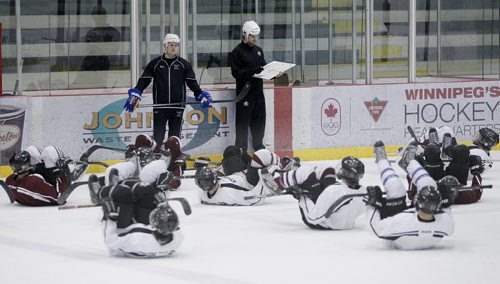 March 11, 2014 - 140311 -  St Paul's Crusadsers practice at MTS IcePlex Tuesday, March 11, 2014.   John Woods / Winnipeg Free Press