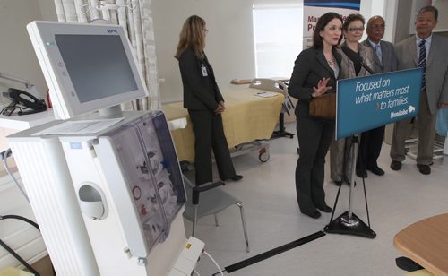 Health Minister Erin Selby at newsconference announcing the new 8 bed dialysis unit opened today at Seven Oaks Hospital-  The new unit can handle 48 new patients a year with will bring the hospitals capacity to accommodate 300-   See story- Mar 12, 2014   (JOE BRYKSA / WINNIPEG FREE PRESS)