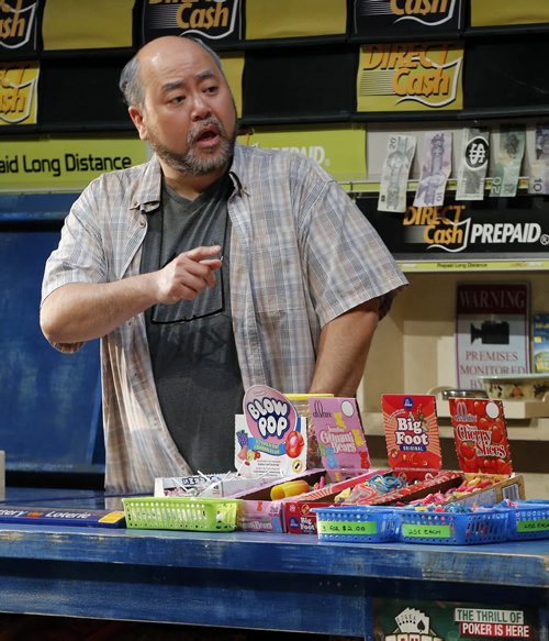 Kim's Convenience  a play by Ins Choi , actor in scene  is  Korean  store owner Paul Sun-Hyung Lee playing the part of  Appa (pappa) , the play opens March 13 Äì April 5 at John Hirsch   Mainstage ... Mar. 12 2014 / KEN GIGLIOTTI / WINNIPEG FREE PRESS