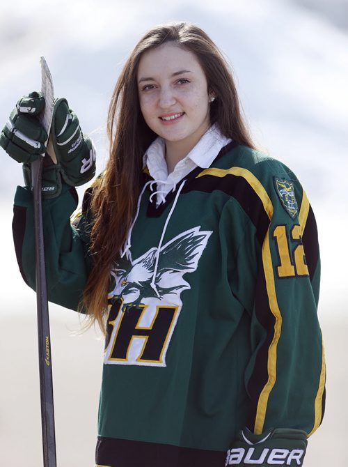 Balmoral Hall Blazers  female hockey star Ryleigh Houston for feature  Mar. 13 2014 / KEN GIGLIOTTI / WINNIPEG FREE PRESS