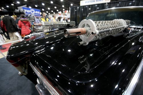 Machine guns mounted on the car from the Green Hornet movie at the World of Wheels Car show at the Convention Centre, Saturday, March 15, 2014. (TREVOR HAGAN/WINNIPEG FREE PRESS)