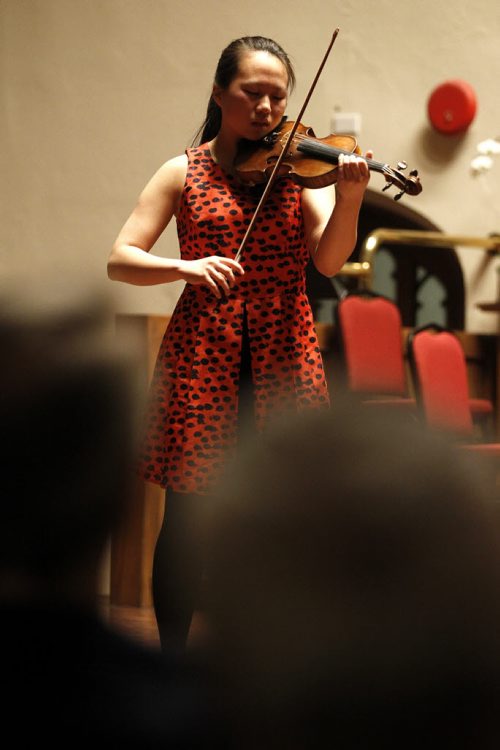 Sara Wang plays the violin during the Aikins Memorial Trophy part of the Winnipeg Music Festival at Westminster United Church, Saturday, March 15, 2014. (TREVOR HAGAN/WINNIPEG FREE PRESS)