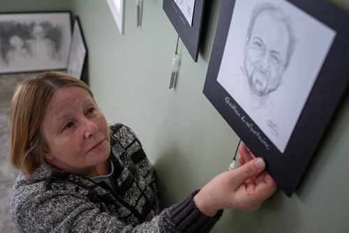 Artist Julia Penny started the year by creating one of her largest projects ever, portraits of the 47 victims of the Lac-Megantic train disaster. The artist from Winnipeg Beach was inspired to draw these people when she started a double portrait of the 2 youngest victims and then explored the stories of them all. Julia intends to donate the portraits to the Town and to the families affected. The pencil portraits will be in a show at The Cre8ery Gallery from March 20 - April 1.   140316 - Sunday, March 16, 2014 -  (MIKE DEAL / WINNIPEG FREE PRESS)