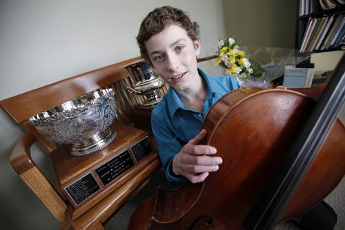 MArch 16, 2014 - 140316  -  David Liam Roberts (14), who was the big winner at the Winnipeg Music Fest, is photographed in his home Sunday, March 16, 2014. John Woods / Winnipeg Free Press