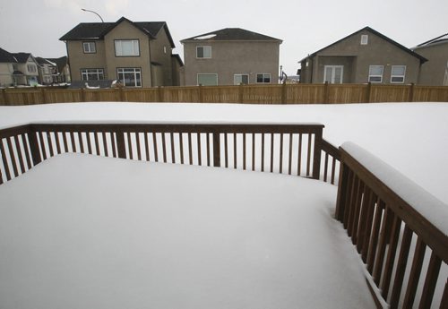 Homes. The back yard deck at 7 Grey Owl Place in Sage Creek. Todd Lewys story Wayne Glowacki / Winnipeg Free Press March 17   2014