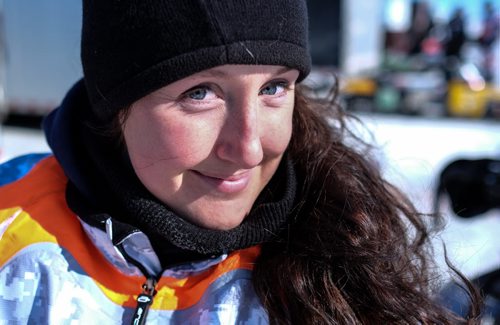 Amy Boyd, 25, from Rocky Mountain House, Alberta. Has been sled racing for three years and was in Beausejour, Manitoba for the 52nd Annual Power Toboggan Championships on March 1 and 2nd.  140302 - Sunday, March 02, 2014 -  (MIKE DEAL / WINNIPEG FREE PRESS)
