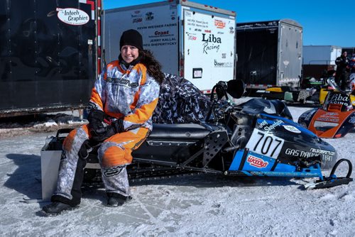 Amy Boyd, 25, from Rocky Mountain House, Alberta. Has been sled racing for three years and was in Beausejour, Manitoba for the 52nd Annual Power Toboggan Championships on March 1 and 2nd.  140302 - Sunday, March 02, 2014 -  (MIKE DEAL / WINNIPEG FREE PRESS)