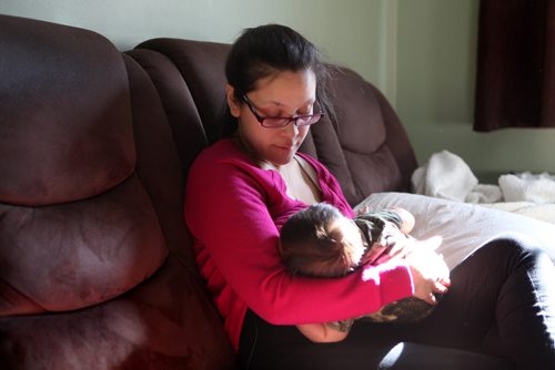 The Boldness Project - 49.8 section Wendy Hallgrimson, breastfeeds her  2 month old baby boy Lindal Zebrasky. Wendy Hallgrimson, her partner James Zebrasky coddle  and their 2 month old baby boy Lindal Zebrasky  are part of this new initiative to change the stats on literacy and health in First Nations children living in the North End. See story. March 20, 2014 Ruth Bonneville / Winnipeg Free Press