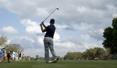 Matt Every follows the flight of his tee shot on the 13th hole during the final round of the Arnold Palmer Invitational golf tournament at Bay Hill, Sunday, March 23, 2014, in Orlando, Fla. Every won the tournament. (AP Photo/Willie J. Allen Jr.)