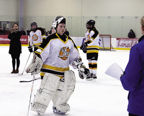 Canstar Community News (17/03/2014)- The Dakota Lancers defeated the Fort Richmond Centurions 2-0 in the WWHSH Division A Championships March 13, 2014. Fort Richond goalie Katrina Mizeracki was named her team's player of the game. (STEPHCROSIER/CANSTARNEWS)