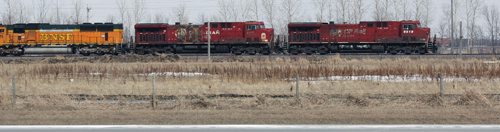 Train between Grand Forks and  Fargo, North Dakota - See Randy Turner find spring story- March 26, 2014   (JOE BRYKSA / WINNIPEG FREE PRESS)