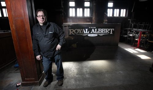 Marty Gold poses in closed bar at the Royal Alexander Hotel Thursday. See Gord Sinclair story. March 27, 2014 - (Phil Hossack / Winnipeg Free Press)
