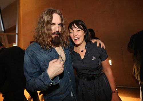 Tom Wilson and Sarah Stasiuk, in the crowd at the Juno Reception inside the Canadian Museum for Human Rights, Friday, March 28, 2014. (TREVOR HAGAN/WINNIPEG FREE PRESS)