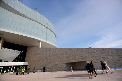 People arrive at the Juno Reception inside the Canadian Museum for Human Rights, Friday, March 28, 2014. (TREVOR HAGAN/WINNIPEG FREE PRESS)