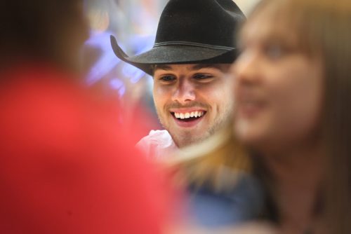 Country star Brett Kissel  smiles as he greets fans during the autograph session  at the Juno Fanfare at St. Vital Centre Saturday.   March 29, 2014 Ruth Bonneville / Winnipeg Free Press