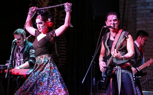 The Mariachi Ghost, the costumed mexican folk mixed with rock band, closes out the night at The Pyramid Cabaret during JUNOfest in Winnipeg on Friday, March 28, 2014. (Photo by Crystal Schick/Winnipeg Free Press)