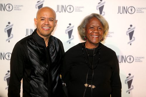 Stewart Goodyear brought his mother with him on the green carpet prior to the Juno Gala at the Winnipeg Convention Centre, Saturday, March 29, 2014. (TREVOR HAGAN/WINNIPEG FREE PRESS)