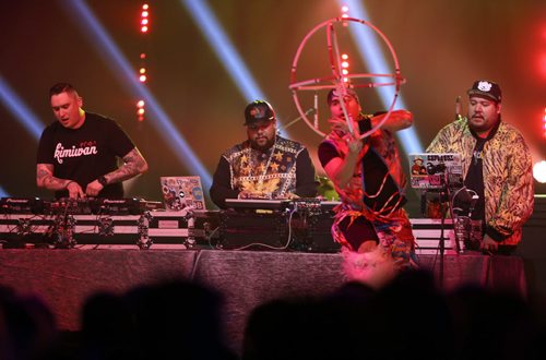 A Tribe Called Red opens the Juno Gala at the Winnipeg Convention Centre, Saturday, March 29, 2014. (TREVOR HAGAN/WINNIPEG FREE PRESS)