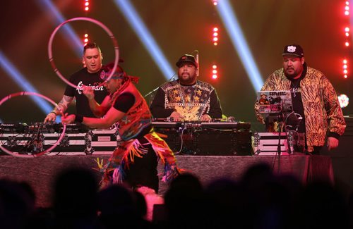 A Tribe Called Red opens the Juno Gala at the Winnipeg Convention Centre, Saturday, March 29, 2014. (TREVOR HAGAN/WINNIPEG FREE PRESS)