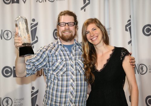 Ezmerine wins the 2014 JUNO for instrumental album of the year at the RBC Convention Centre in Winnipeg on Saturday, March 29, 2014. (Photo by Crystal Schick/Winnipeg Free Press)