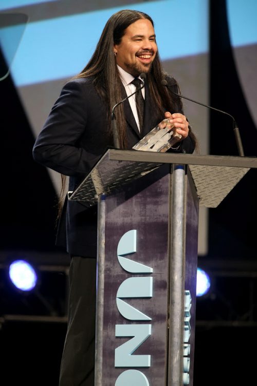 George Leach wins Aboriginal Album of the Year, at the 2014 Juno Gala at the Winnipeg Convention Centre, Saturday, March 29, 2014. (TREVOR HAGAN/WINNIPEG FREE PRESS)
