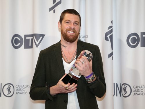 Matt Mays wins the JUNO for Rock Album of the Year with Coyote at the RBC Convention Centre in Winnipeg on Saturday, March 29, 2014. (Photo by Crystal Schick/Winnipeg Free Press)