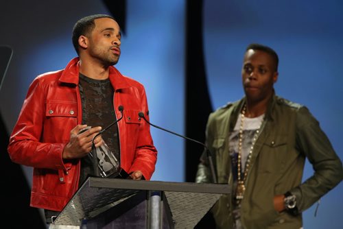 JRDN and Kardinal Offishall won the Juno for R&B.Soul Recording of the Year, at the 2014 Juno Gala at the Winnipeg Convention Centre, Saturday, March 29, 2014. (TREVOR HAGAN/WINNIPEG FREE PRESS)