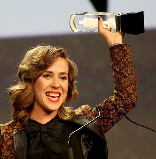 Serena Ryder wins the Juno for Artist of the Year at the 2014 Juno Gala at the Winnipeg Convention Centre, Saturday, March 29, 2014. (TREVOR HAGAN/WINNIPEG FREE PRESS)