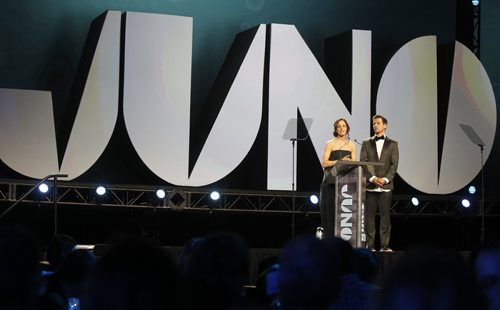 Chantal Kreviazuk and Raine Maida were honoured with the Allan Waters Humanitarian Award at the 2014 Juno Gala at the Winnipeg Convention Centre, Saturday, March 29, 2014. (TREVOR HAGAN/WINNIPEG FREE PRESS)
