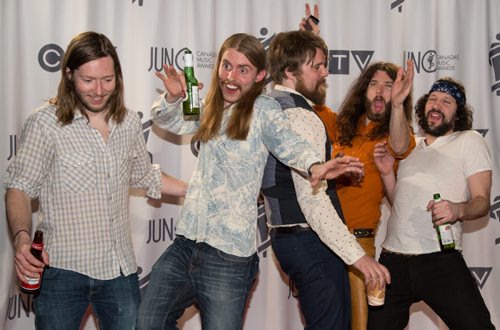 The Sheepdogs at the 2014 JUNOs at the MTS Centre in Winnipeg on Sunday, March 30, 2014. (Photo by Crystal Schick/Winnipeg Free Press)