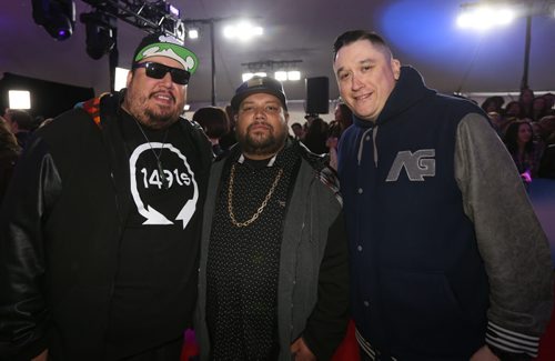 A Tribe Called Red on the 2014 JUNO red carpet in Winnipeg on Sunday, March 30, 2014.  (Photo by Crystal Schick/Winnipeg Free Press)