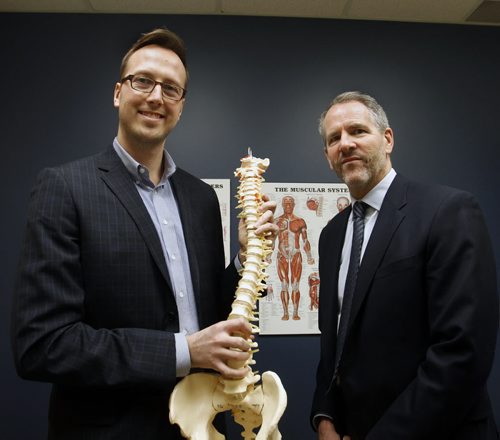 Fitness. At right,  Dr. Neil Craton and  Dr. Oliver Leslie, both are sports physicians at Legacy Sports Medicine. The pair say that the majority of people who think they have concussions actually don't. Shamona Harnett  story.   Wayne Glowacki / Winnipeg Free Press March 31   2014