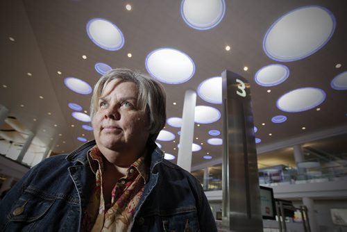 April 4, 2014 - 140404  -  Debbie Ristimaki, whose favourite place is the Winnipeg airport, is photographed in the airport Friday, April 4, 2014. John Woods / Winnipeg Free Press  Re: Our Winnipeg story