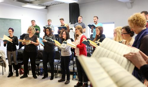Faith Page - Canzona choir rehearses for  St. Matthew Passion for  Palm Sunday performance.  See Brenda Suderman story. April 05  2014 Ruth Bonneville / Winnipeg Free Press