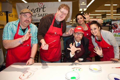 Society for Manitoba with Disabilities (SMD)/Easter Seals ÄìSafeway River and Osborne  (L-R) Big Daddy Tazz (Comedian), Doug Spiers (Winnipeg Free Press), First Last, Kerri Salki (102.3 Clear FM), Jenna Khan (Breakfast Television)