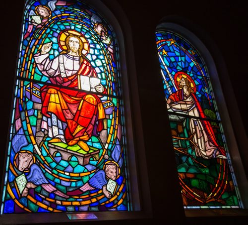 Stain glass windows in the Holy Eucharist Ukrainian Catholic Church in Winnipeg on Tuesday, April 8, 2014. (Photo by Crystal Schick/Winnipeg Free Press/Winnipeg Free Press)
