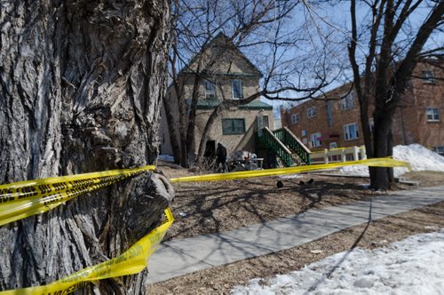 A home on the 300 block of Enfield Crescent near Marion Street in which a man died as a result of a early morning fire.  The cause of the fire is under investigation.  EMILY CUMMING / WINNIPEG FREE PRESS APRIL 16, 2014