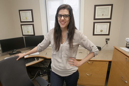 TRACIE AFIFI, a U of M professor in human ecology, by her desk or where she does research. The story is about a study she led that shows the link between abused children and mental health conditions.  See  Danelle Cloutier story- Apr 17, 2014   (JOE BRYKSA / WINNIPEG FREE PRESS)