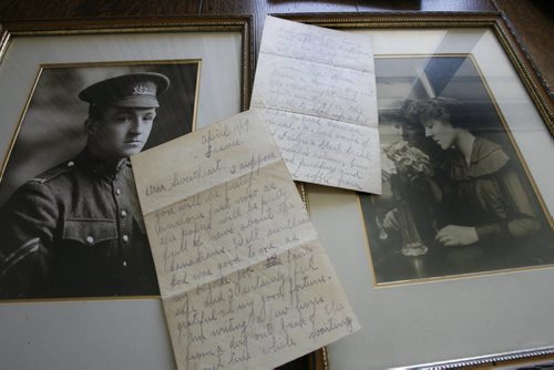 From the collection of Barbara Sarsons of her father Stanley Bowen's WW1 war letters and memorabilia. Portraits of Stan and Mary with Stan's letters. Kevin Rollason story/ pos. Remembrance Day . Wayne Glowacki / Winnipeg Free Press April 17   2014