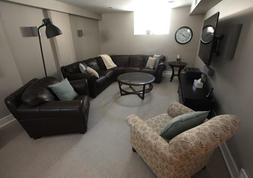 Basement family room- Homes, 333Yale ave See Todd Lewys story. April 17, 2015 - (Phil Hossack / Winnipeg Free Press)