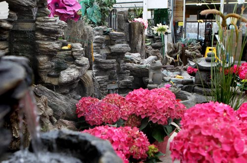 Ron Paul Nursery has a large variety of outdoor fountains to choose from in their display area.  April 19, 2014 Ruth Bonneville / Winnipeg Free Press