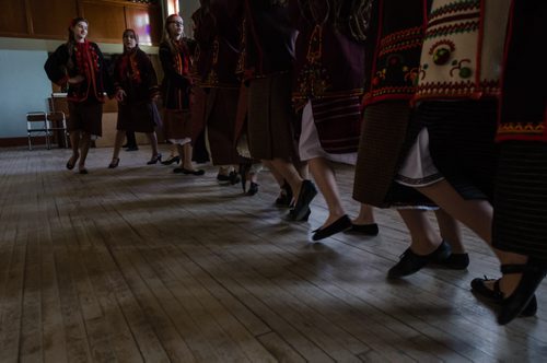 Ukrainian dancers rehearse their routine before performing outside of the Sts. Vladimir & Olga Metropolitan Cathedral on Easter Sunday.  The dancers are part of the Plast dance group and the Ukrainian Youth Association.  EMILY CUMMING / WINNIPEG FREE PRESS APRIL 20, 2014