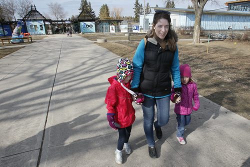 April 21, 2014 - 140421  -  Cindy Kehler and her daughters commented on the Assiniboine Zoo rate increases as they leave the zoo Monday, April 21, 2014. John Woods / Winnipeg Free Press